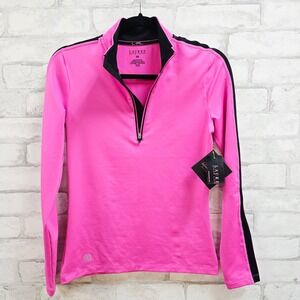 Lauren Ralph Lauren Pink Womens XS Hot Pink Quarter Zip Long Sleeve Active Top